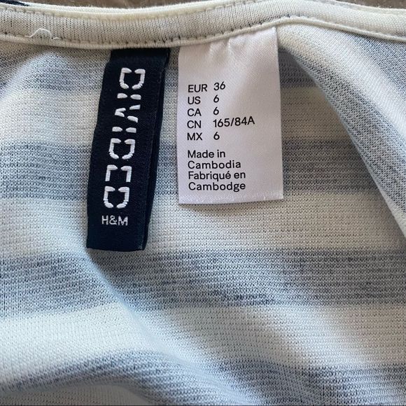 Divided cream with navy stripes tank top style dress size small - Picture 5 of 7